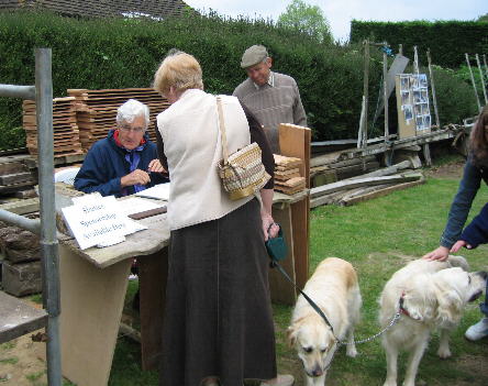 Simon signing up shutter buyers on Open Day 14th May 2006