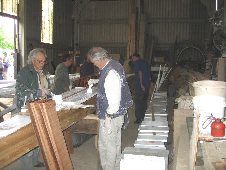 Production line painting shutters