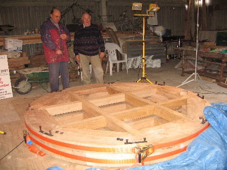 Danny and Roy surveying the completed brakewheel