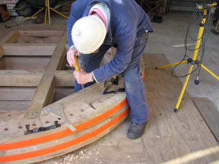 Fred cutting the first mortise