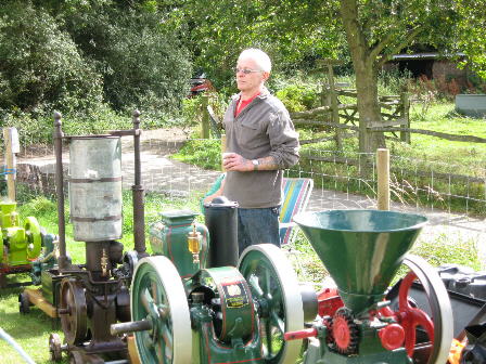 John Peters showing his stationary engines on the Open Day
