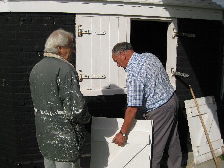 Roy fitting the new hatch