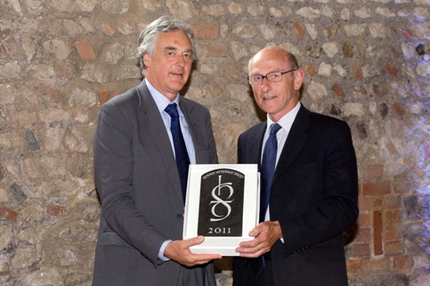 Chairman Professor Fred Maillardet receiving the award from The Rt. Hon. Lord Egremont, DL, President of the Sussex Heritage Trust