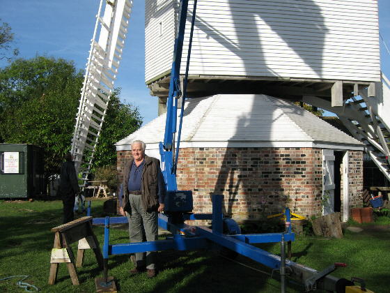 Roger Broadbent with his cherry picker