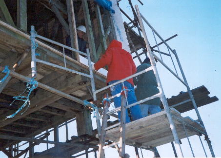 Weatherboarding the back of the Mill - Jan 2003